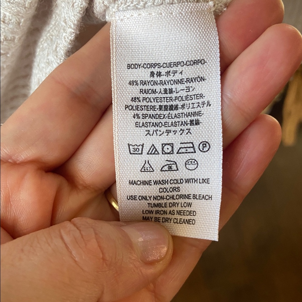 Free People Ivory Mountaineer Lace Up Long Sleeve Thermal Tee - Size Small - Picture 4 of 9